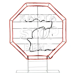 Online National Tree Company 44 in. LED Light Strip “Santa Stop Here in. Sign