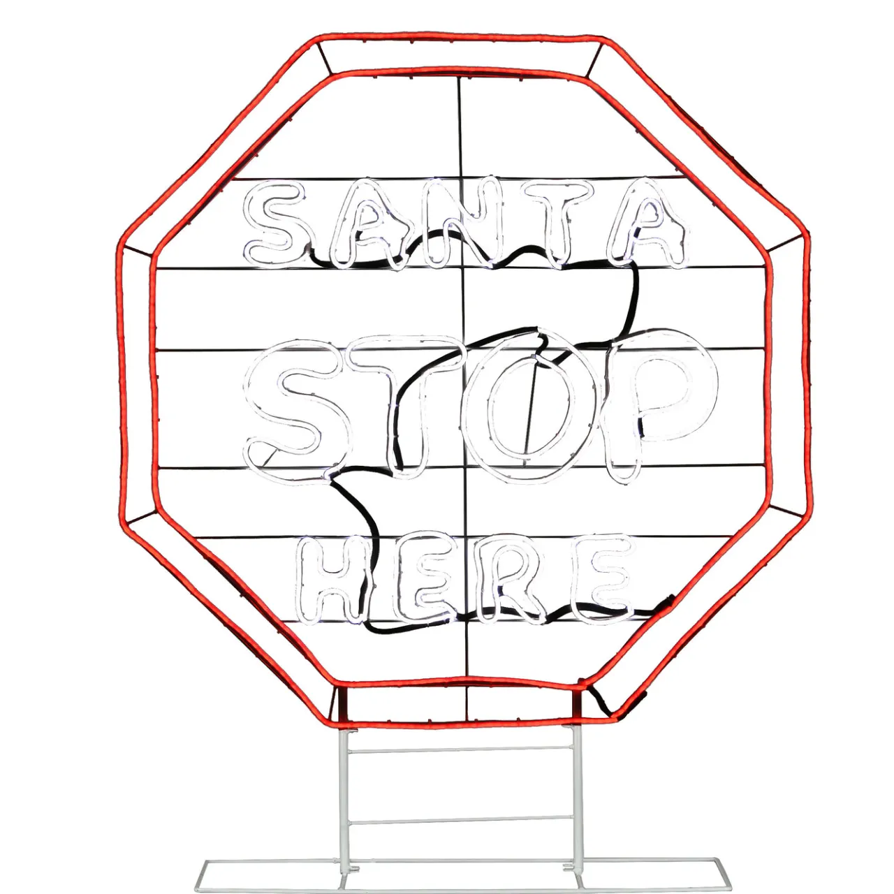 Online National Tree Company 44 in. LED Light Strip “Santa Stop Here in. Sign
