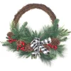 Outlet National Tree Company 24 in. Mixed Pine and Berries Decorated Wreath