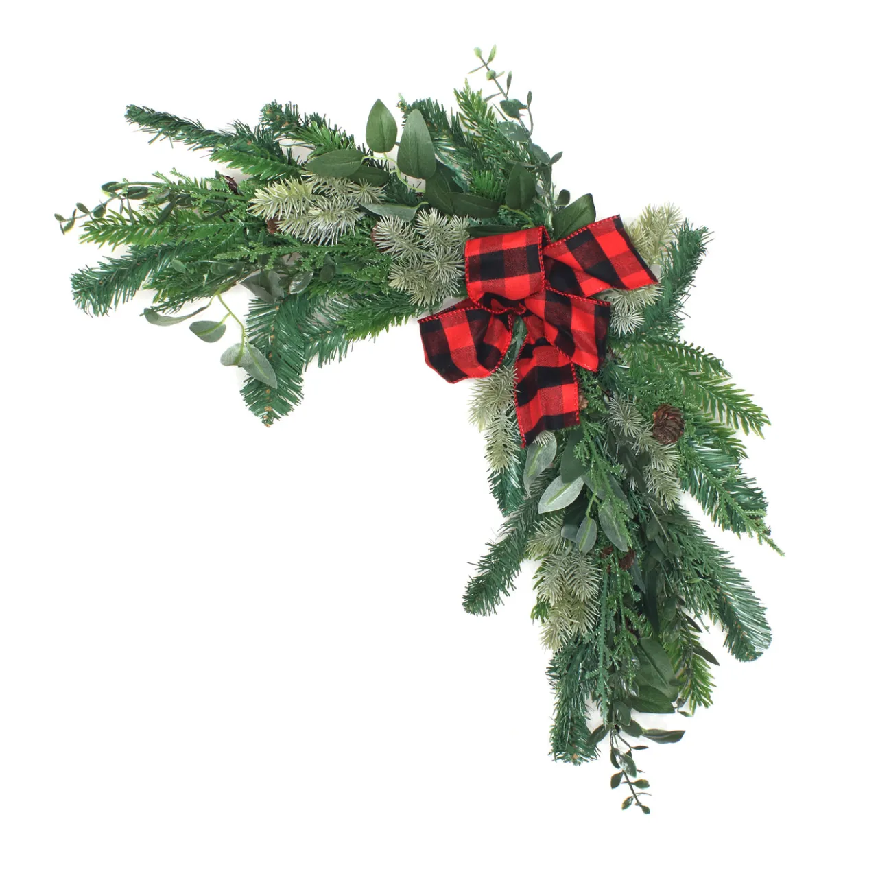 Online National Tree Company 24 in. Mixed Pine and Bow Christmas Corner Swags