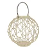 New National Tree Company 12 in. Modern Design and Finish Bleached Sand Outdoor Lantern Candleholder