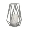 Clearance National Tree Company 10 in. Modern Design and Finish Glacier Gray Outdoor Lantern Candleholder