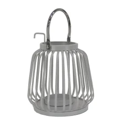 Online National Tree Company 11 in. Modern Design and Finish Glacier Gray Outdoor Lantern Candleholder