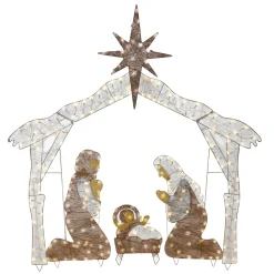 Sale National Tree Company 72 in. Nativity Scene with White LED Lights