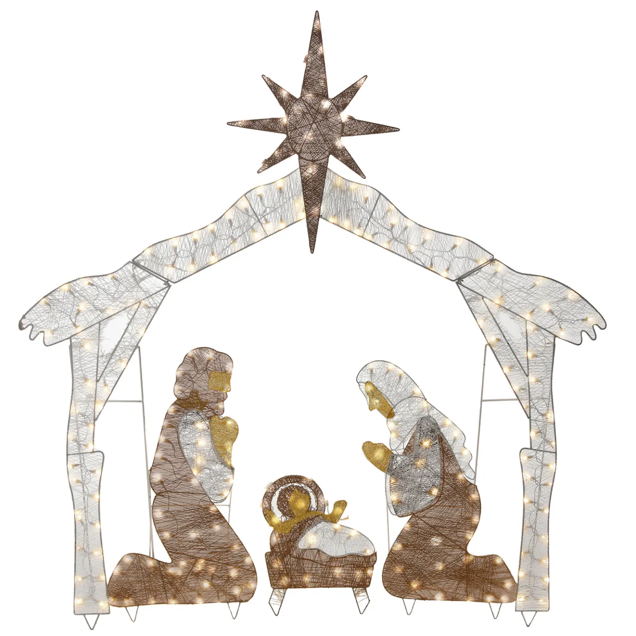 Sale National Tree Company 72 in. Nativity Scene with White LED Lights