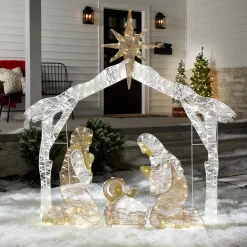 Sale National Tree Company 72 in. Nativity Scene with White LED Lights