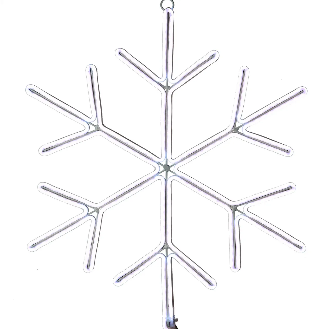 Outlet National Tree Company 16 in. Neon Styled Snow Flake Decoration with White LED Lights