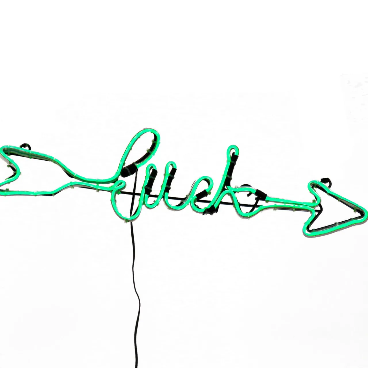 Outlet National Tree Company 20 in. Patrick's Day 2D Green Neon St "Luck" Sign Decoration with Lights