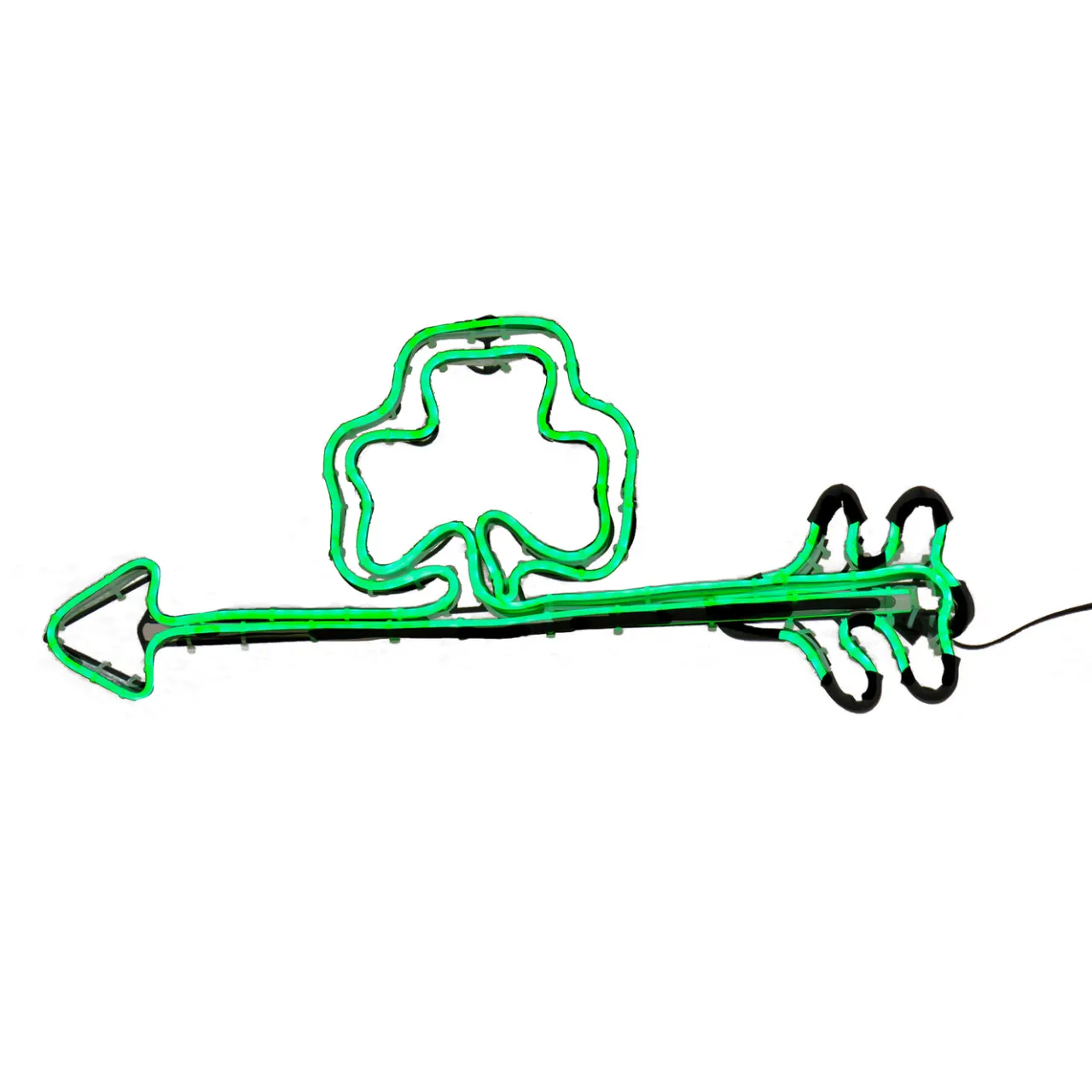 Sale National Tree Company 20 in. Patrick's Day Green Neon Style Shamrock Decoration
