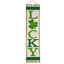 Online National Tree Company 48 in. Patrick's Day Lucky Wooden Sign Porch Decoration