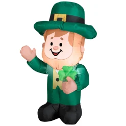 Clearance National Tree Company 42 in. Patrick's Day Waving Leprechaun Inflatable Decoration