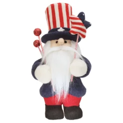 Outlet National Tree Company 18 in. Patriotic Gnome Decoration in Red, White and Blue Attire