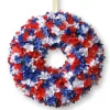 Online National Tree Company 14 in. Patriotic Hydrangea Wreath