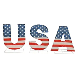 Sale National Tree Company 18 in. Patriotic USA Outdoor Light up Lawn Decor with LED Lights
