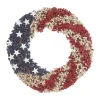 Hot National Tree Company 19 in. Patriotic Wreath with Red White and Blue Berry Clusters White Stars
