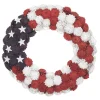 Clearance National Tree Company 8 in. Patriotic Wreath with Red White and Blue Pine Cones White Stars