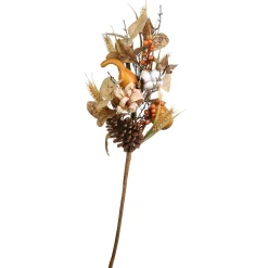 Online National Tree Company 28 in. 2-Piece Fall Bouquet, Decorated with Gourds, Berry Clusters, Pine Cones, Assorted Leaves