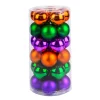 New National Tree Company 12 in. 30-Piece Halloween Orange, Green, Purple Globe Shape Ornament Set