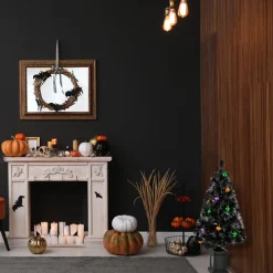 New National Tree Company 12 in. 30-Piece Halloween Orange, Green, Purple Globe Shape Ornament Set