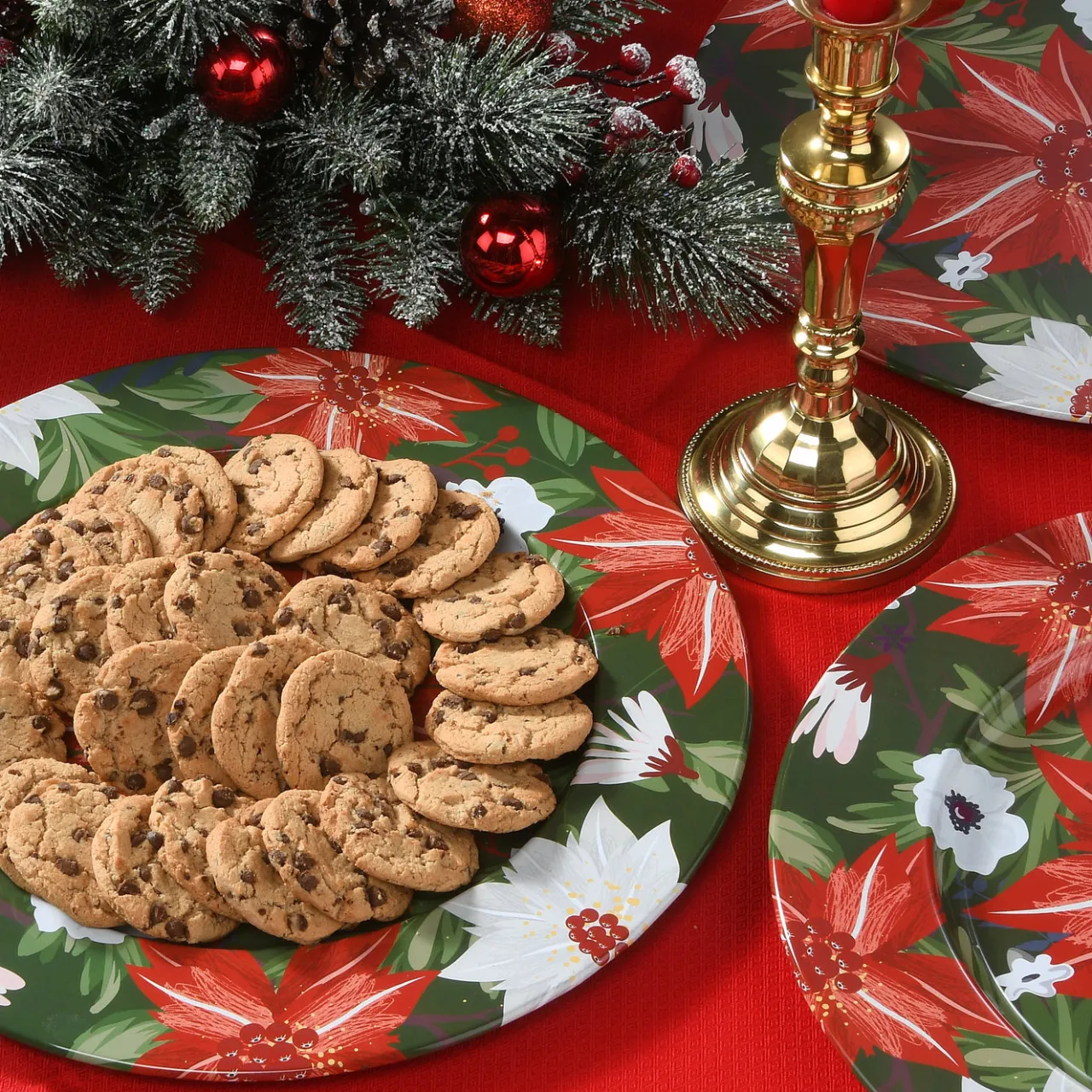 Clearance National Tree Company 13 in. 4-Piece Holiday Plate Set