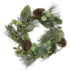 National Tree Company 24 in. Pine Berry Cone Plastic Wreath