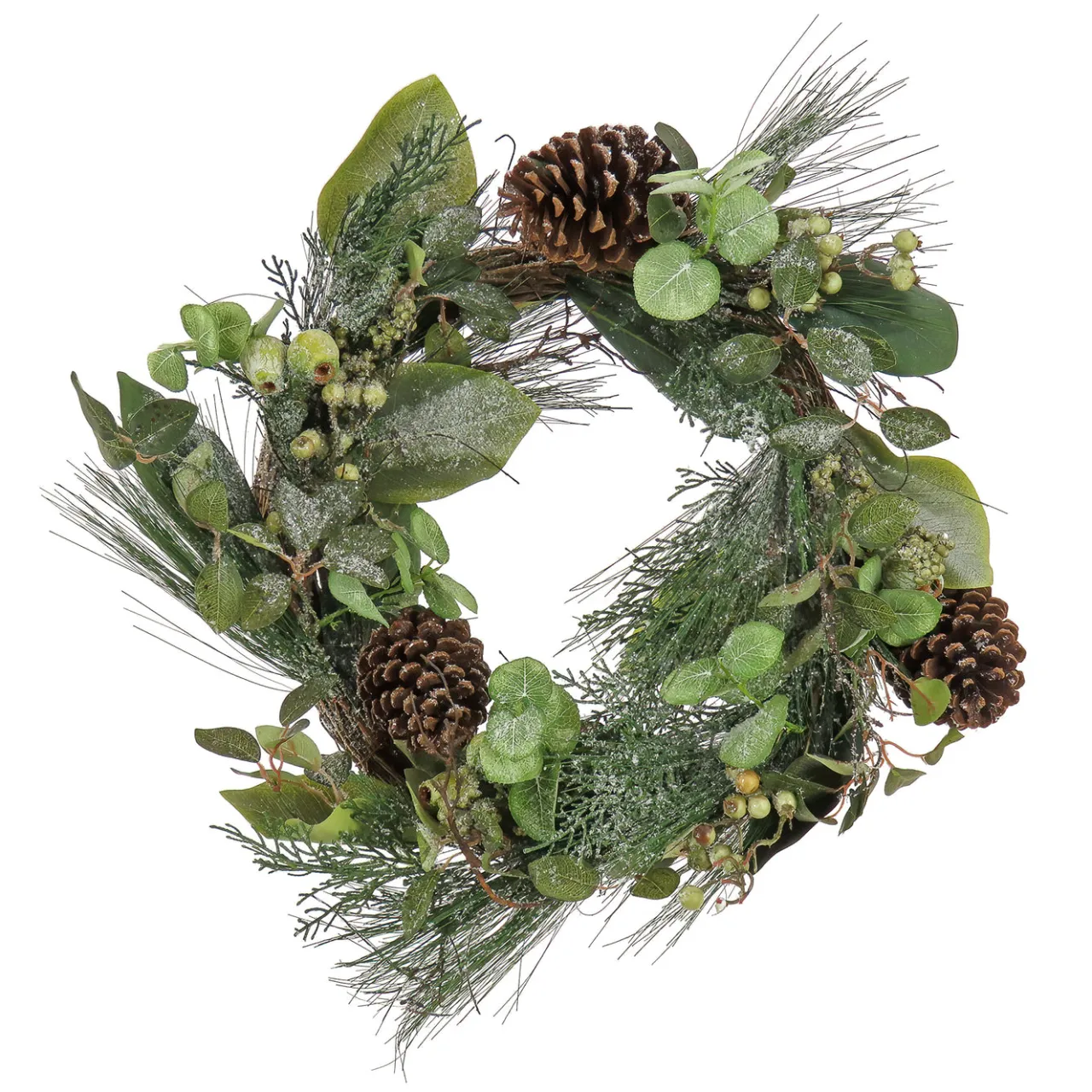 National Tree Company 24 in. Pine Berry Cone Plastic Wreath
