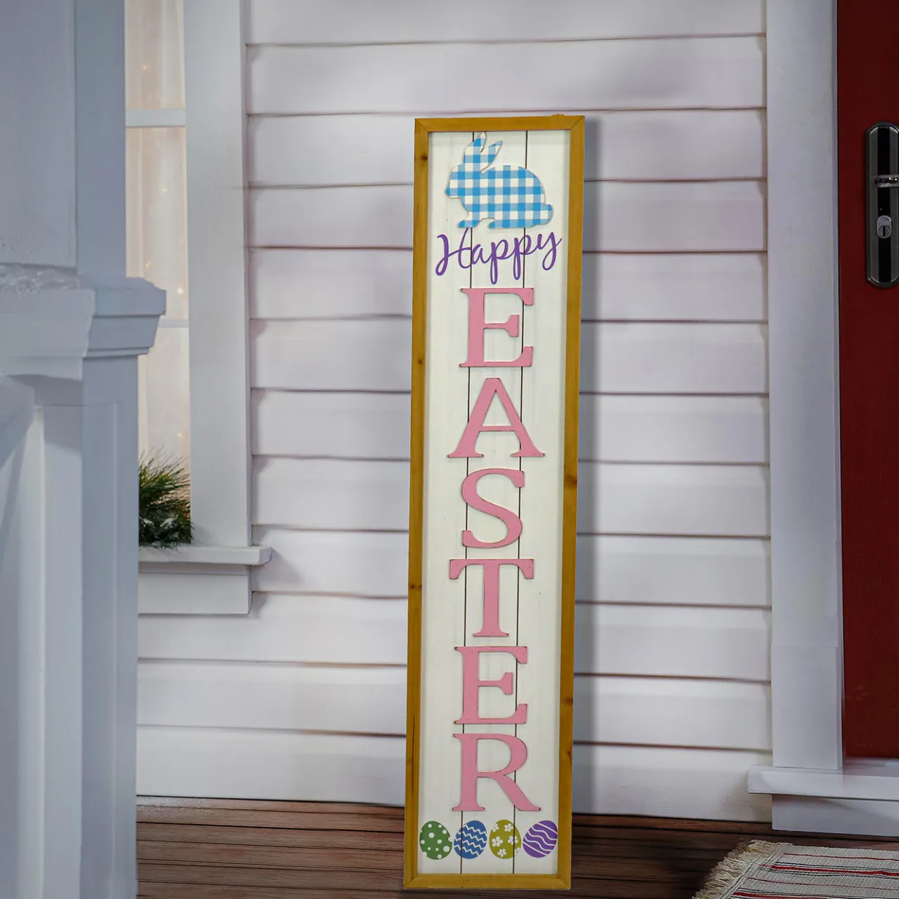 Discount National Tree Company 43 in. Pink Easter Sign Porch Decoration