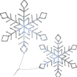 Outlet National Tree Company 24 in. Pre Lit Diamond Tip Snowflake Decorationvwith Cool White LED Lights