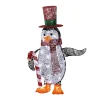 Best National Tree Company 36 in. Pre Lit Penguin with Red Top Hat and Candy Cane Decor