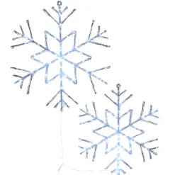Outlet National Tree Company 24 in. Pre Lit Six Point Star Snowflake Decoration with Cool White LED Lights