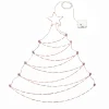 Best National Tree Company 37 in. Pre-Lit Artificial Silver Christmas Tree, Hanging Metal Wire Decoration with Warm White LED Lights