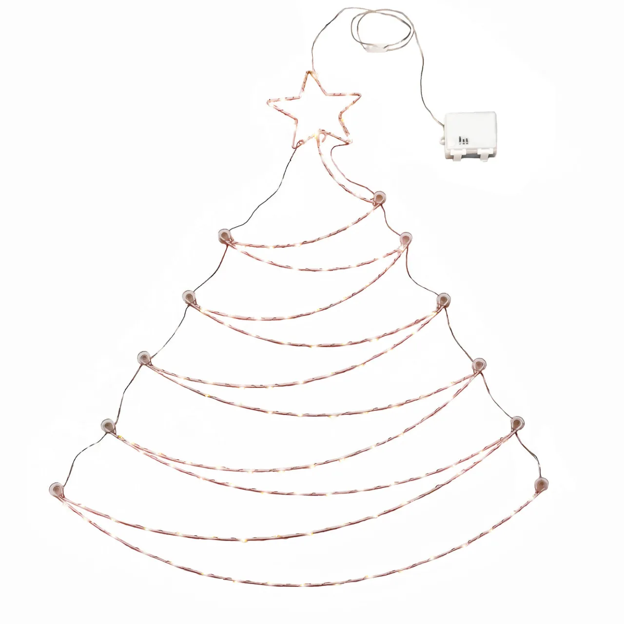 Best National Tree Company 37 in. Pre-Lit Artificial Silver Christmas Tree, Hanging Metal Wire Decoration with Warm White LED Lights