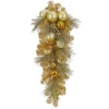 New National Tree Company 36 in. Pre-Lit Be Merry Decorated Gold Teardrop with Warm White LED Lights