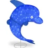 New National Tree Company 40 in. Pre-Lit Blue Dolphin Outdoor Decoration with LED Lights