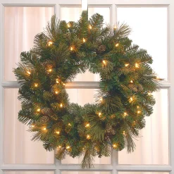 Hot National Tree Company 24 in. Pre-Lit Carolina Pine Wreath with LED Lights