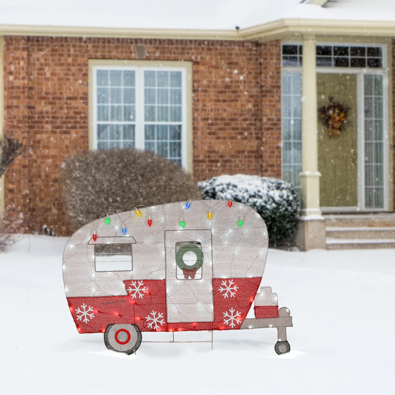 New National Tree Company 32 in. Pre-Lit Christmas Camper