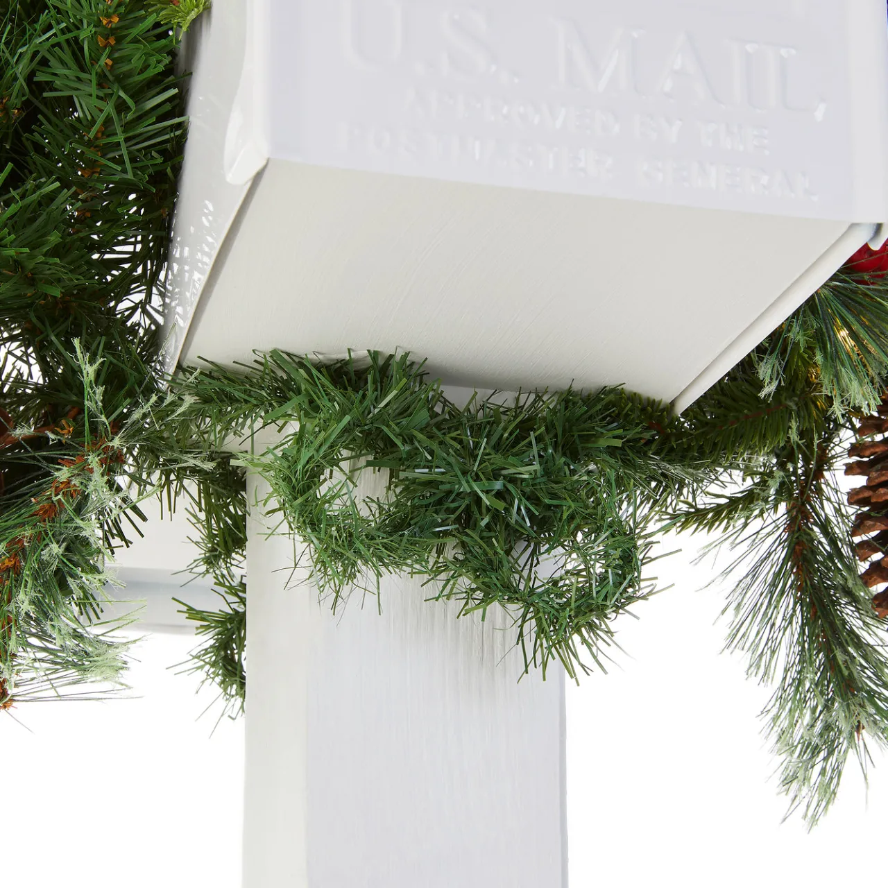Sale National Tree Company 36 in. Pre-Lit Colonial Fir Mailbox Swag with LED Lights
