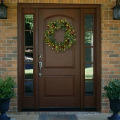Hot National Tree Company 30 in. Pre-Lit Colonial Fir Wreath with Clear Lights