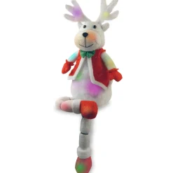 Outlet National Tree Company 33 in. Pre-Lit Cotton Reindeer with Battery Operated LED Lights