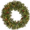 Outlet National Tree Company 30 in. Pre-Lit Crestwood Spruce Wreath with Clear Lights
