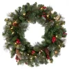 Best National Tree Company 24 in. Pre-Lit Crestwood Spruce Wreath with Clear Lights - Plug In