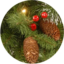 Best National Tree Company 24 in. Pre-Lit Crestwood Spruce Wreath with Clear Lights - Plug In