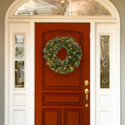 Best National Tree Company 24 in. Pre-Lit Crestwood Spruce Wreath with Twinkly LED Lights