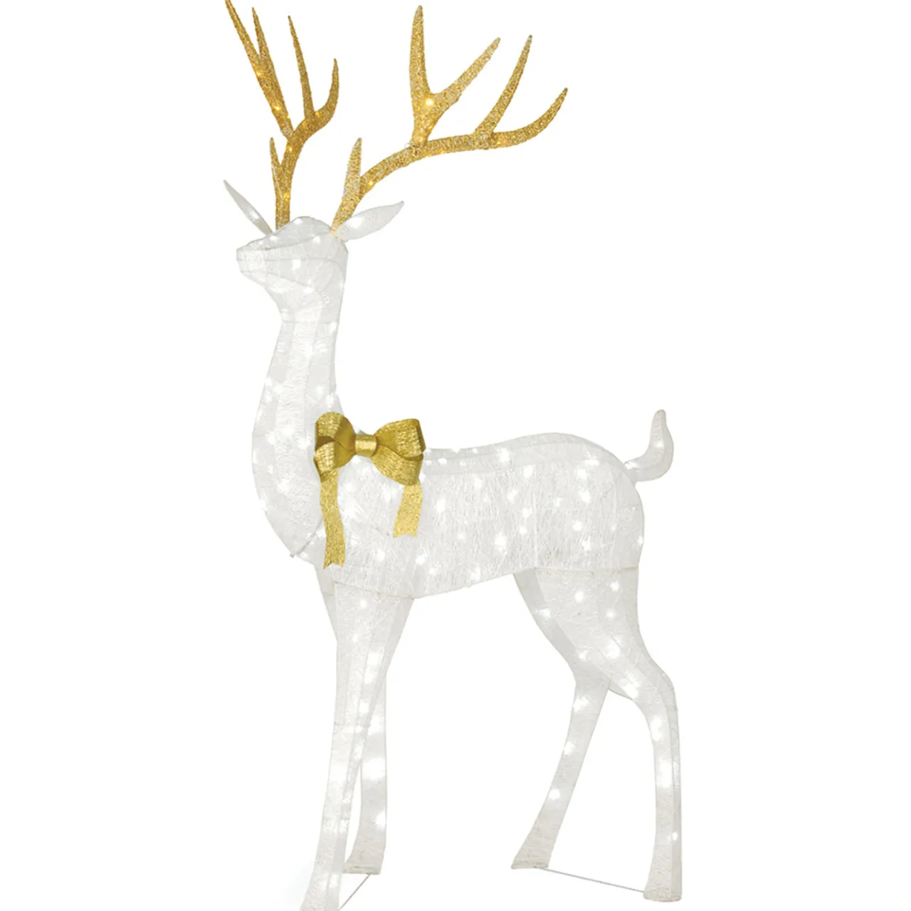 Hot National Tree Company 86 in. Pre-lit Crystal White Standing Buck