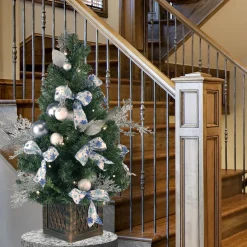 Best National Tree Company 40 in. Pre-Lit Decorative Collection Ornament Tree with Clear Lights