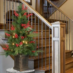 National Tree Company 40 in. Pre-Lit Decorative Collection Magnolia Tree with Clear Lights
