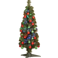 New National Tree Company 36 in. Pre-Lit Fiber Optic Fireworks Ornament Tree