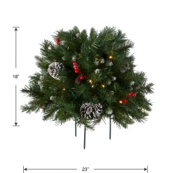Sale National Tree Company 18 in. Pre-Lit Frosted Berry Urn Filler with LED Lights