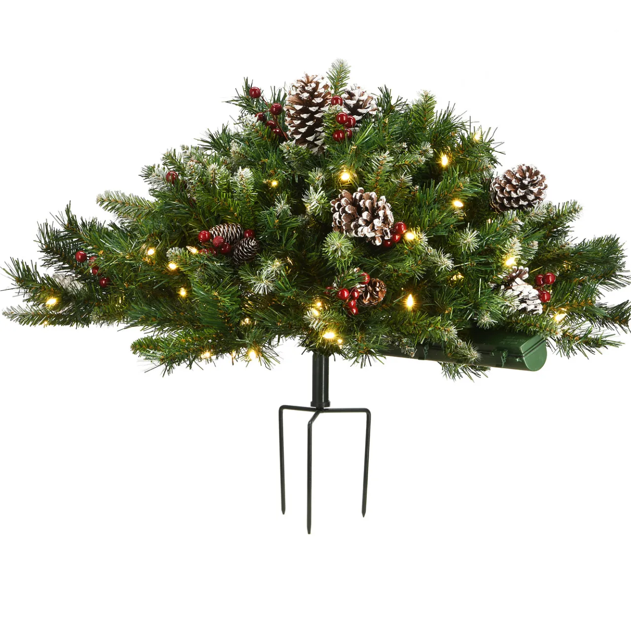Sale National Tree Company 33 in. Pre-Lit Frosted Berry Urn Filler withLED Lights
