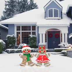 Hot National Tree Company 35 in. Pre-Lit Gingerbread Cookie Couple